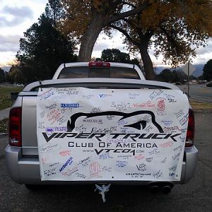 Banner on truck