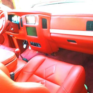 Almost complete all red Ferrari leather